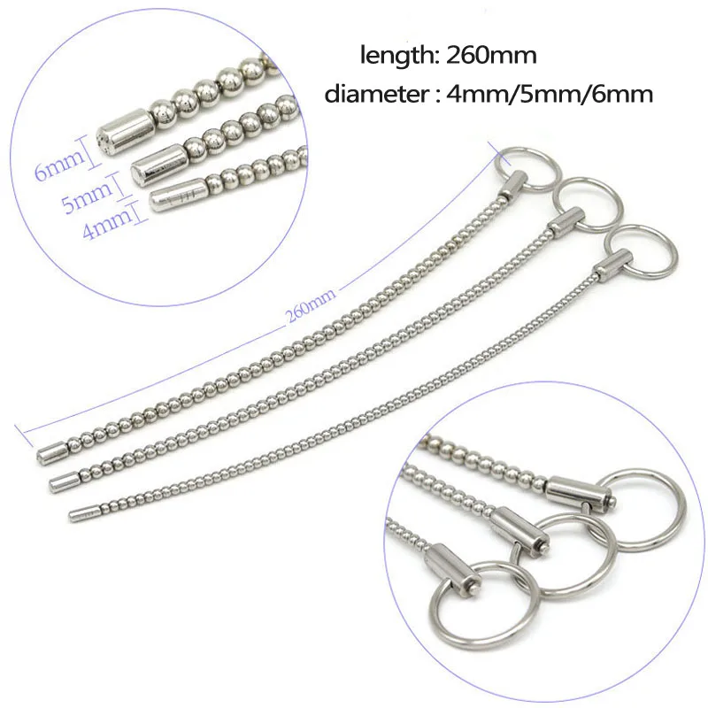 Stainless Steel Urethral Sound Beads Penis Plug Electric Stimulation Accessories Sounding Toys For Men Urethral Dilator Sex Toy