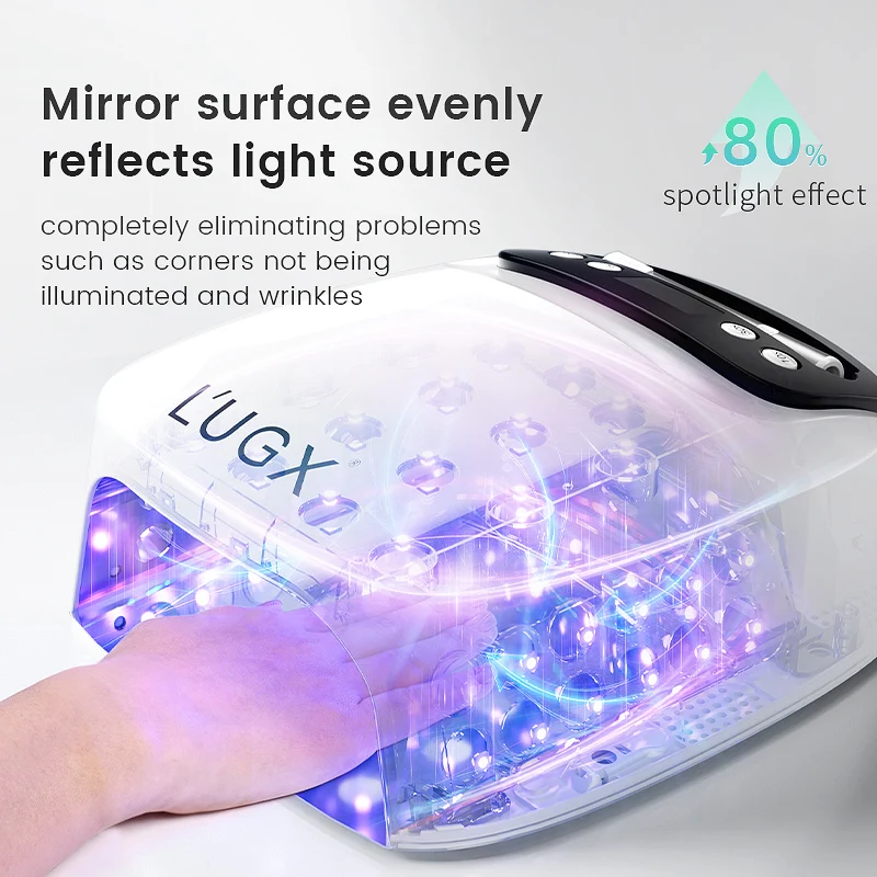 LUGX 2in1 Nail Dryer Lamp Inductive Rechargeable/Plug-in Large Space Quick Drying UV LED Nail Art Gel Polish Rapid Curing Light