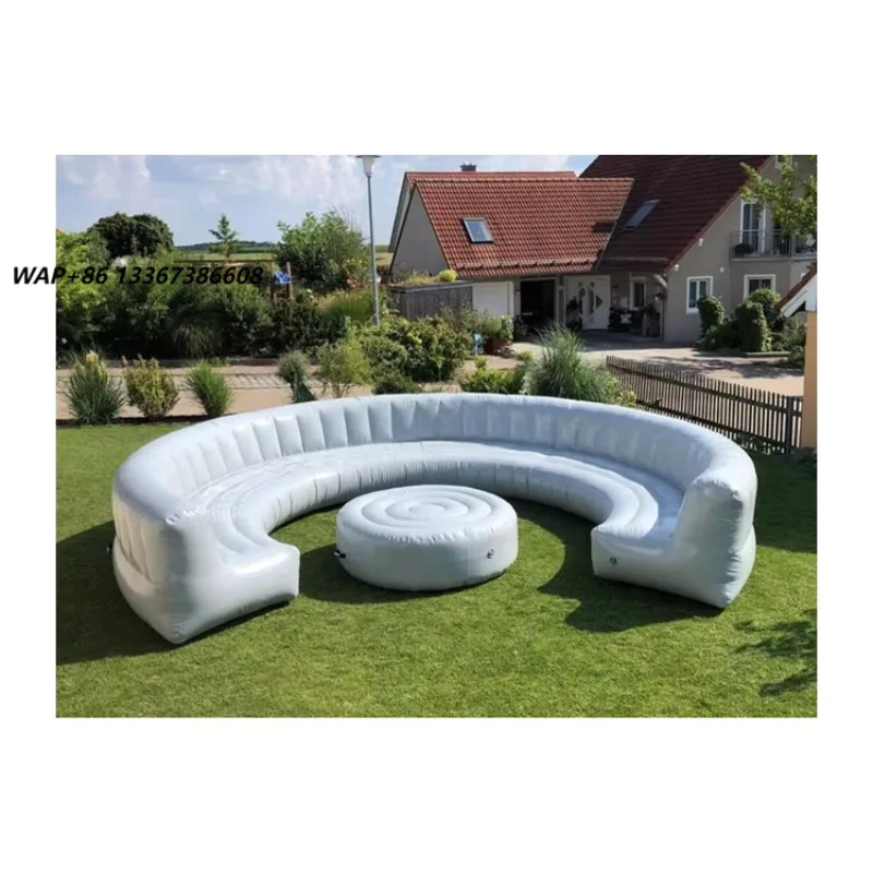 Commercial inflatable round sofa with table sofa bed manufacturer price inflatable sofa leisure garden furniture