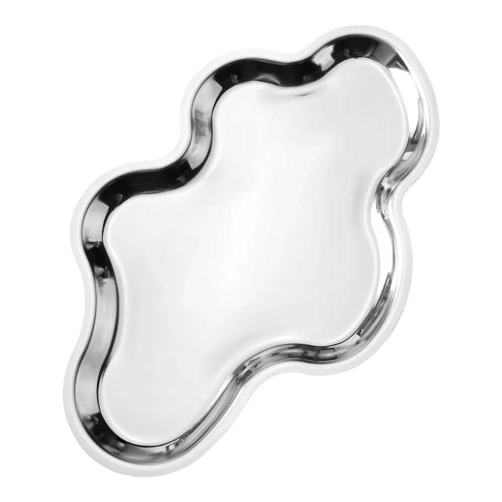 Stainless Steel Cloud Shaped Storage Tray Modern Design Rust-proof Jewelry Organizer Easy To Clean Space Saving