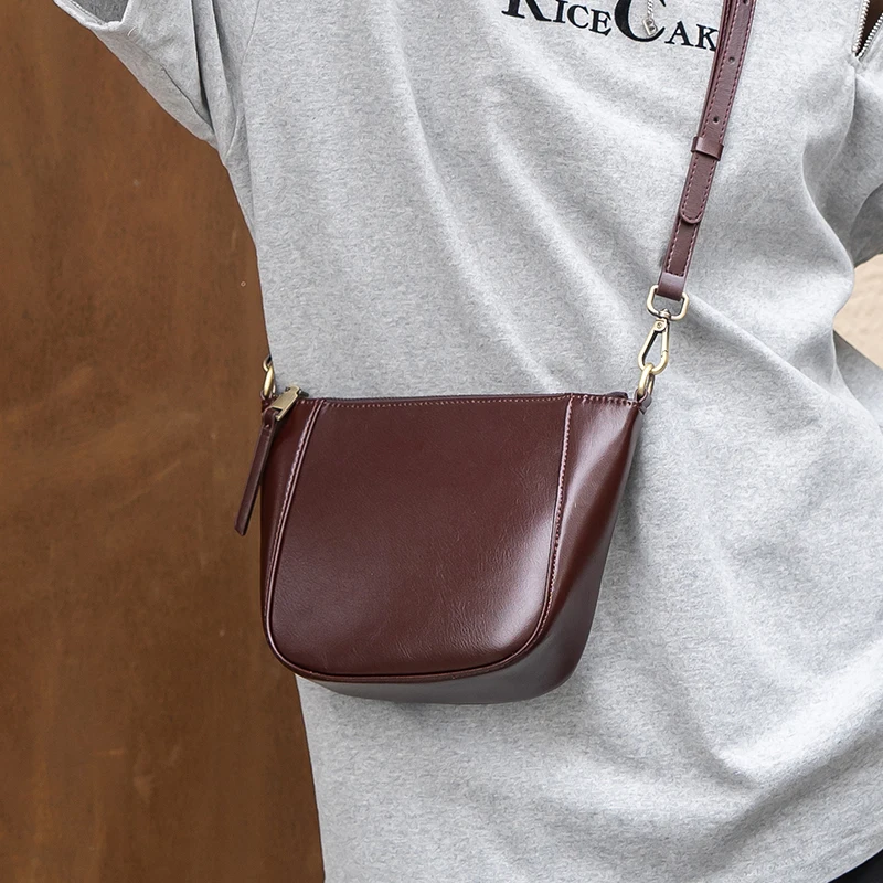 Shoulder Bags for Women Cowhide Crossbody Bag Trendy Retro Square Phone Purse Ladies Designer Luxury Bags Female Crossbod Bag