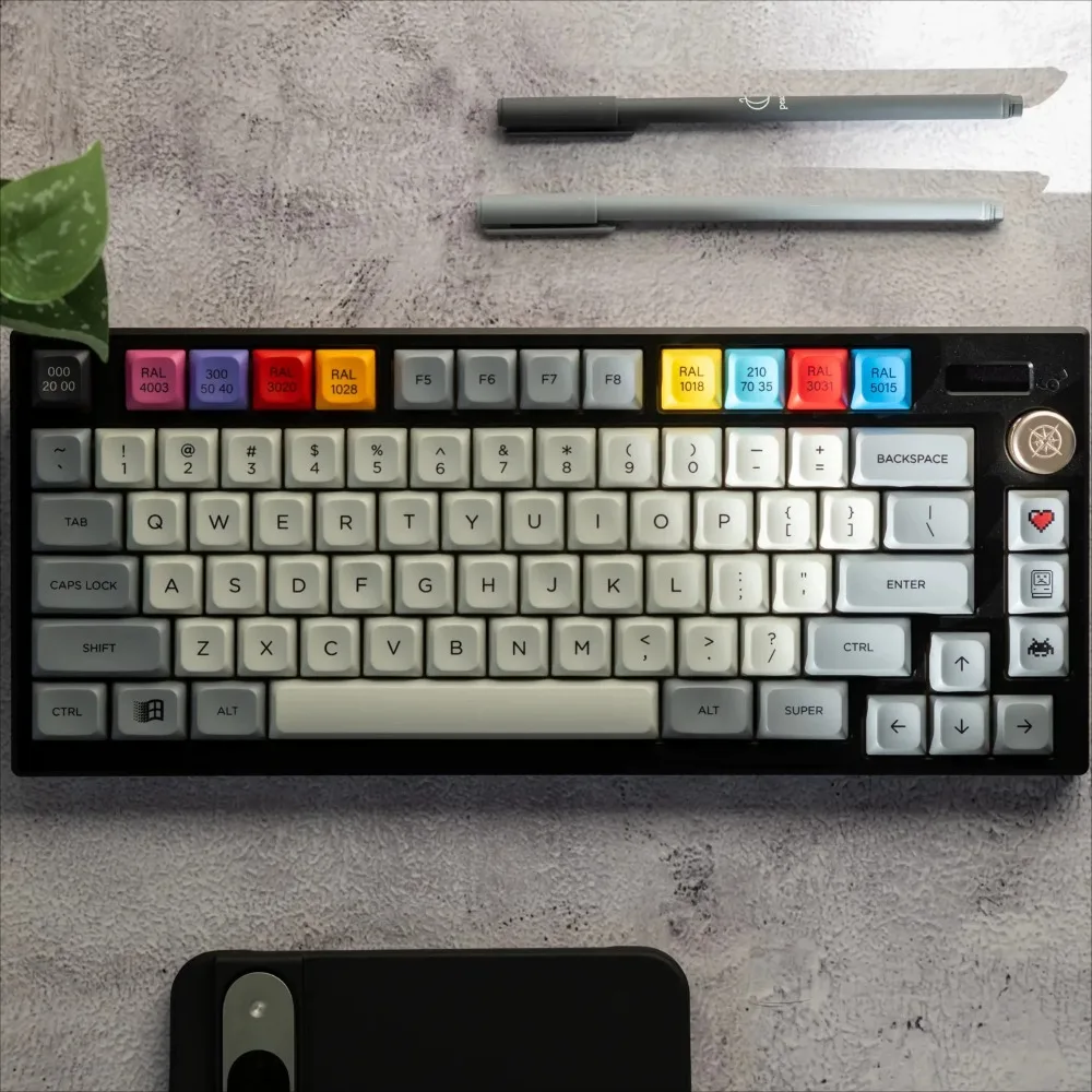 Granite Retro Color Theme Keycaps Set PBT Sublimation PBS Custom Original Handmade Keycaps for Mechanical Keyboard Accessories