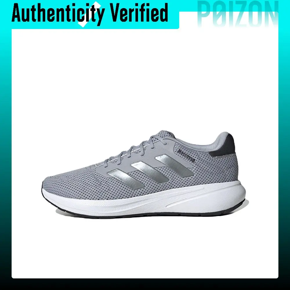 Adidas Cushioning Slip Resistant Abrasion Resistant Lightweight Low top Running Shoes Unisex Gray ID7333