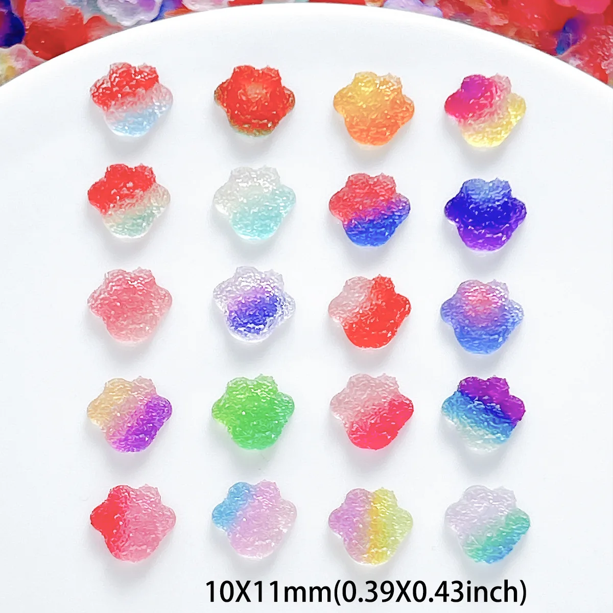 Color Cat Claws Gummy Nail Art Charm Gradient Candy Simulation Decor Oranment DIY Kawaii Nail Figures Press On Manicure Supplies