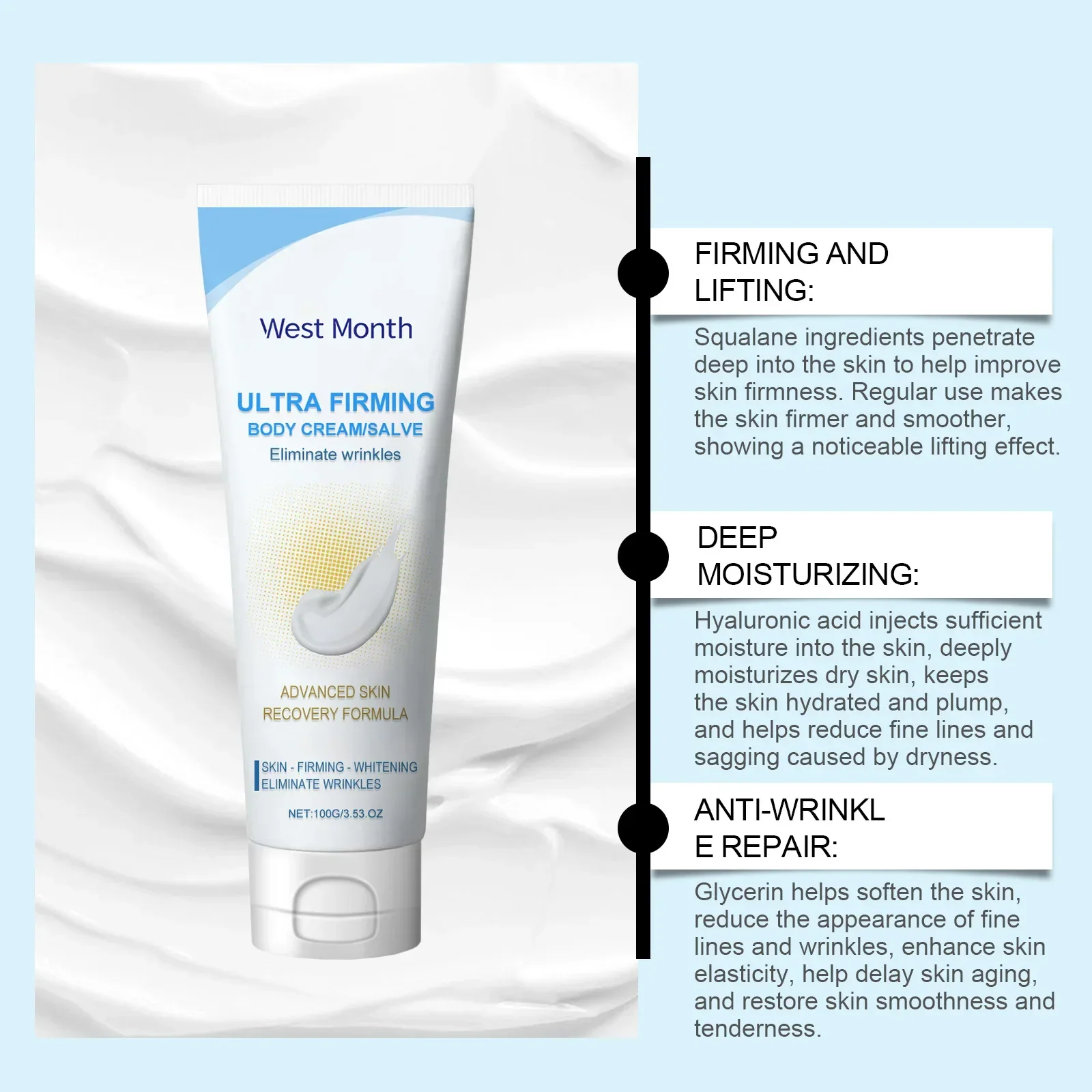 WEST MONTH Soft Hydrating Body Lotion Lightweight Non-Greasy Daily Moisturizer for Dry Skin Silky Smooth Gentle Care