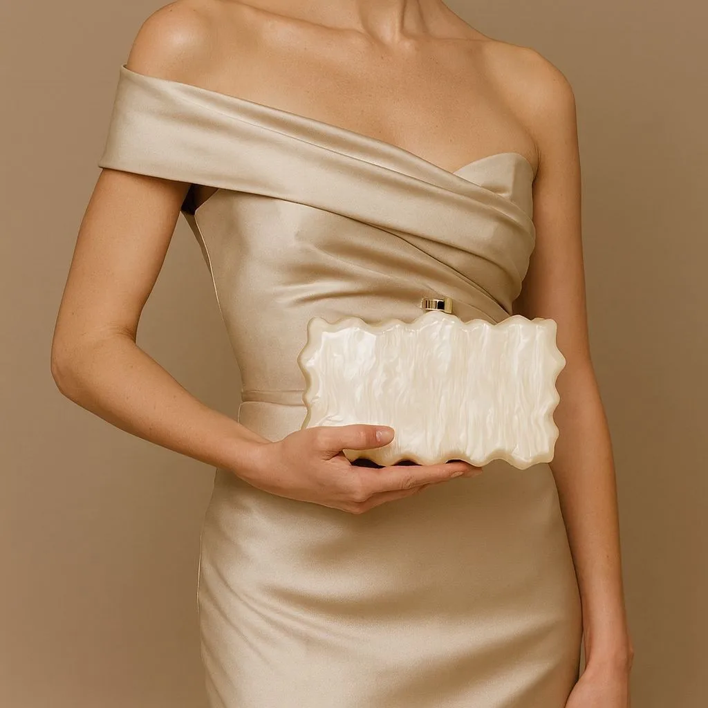 Luxury Acrylic Evening Clutch Purse for Women Trendy Shoulder Crossbody Wedding Party Handbag Designer Ladies Fashion Bag