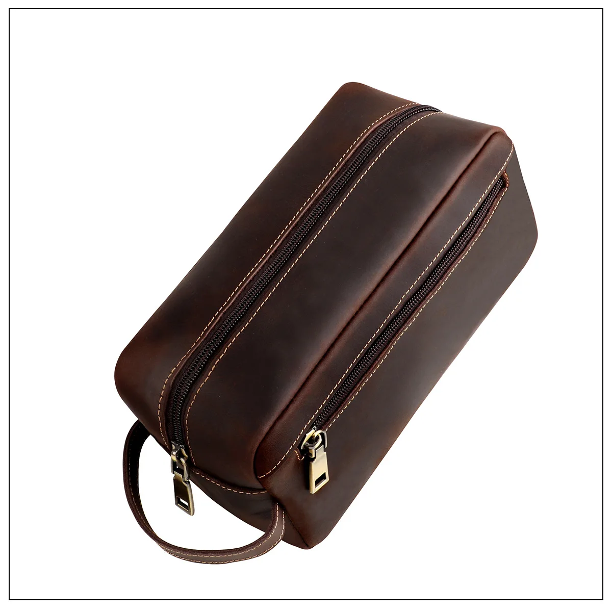 Vintage Man Travel Bag Male Storage Bag Lady Handy Bag Crazy Horse Leather Clutch Bag For Men Handbag