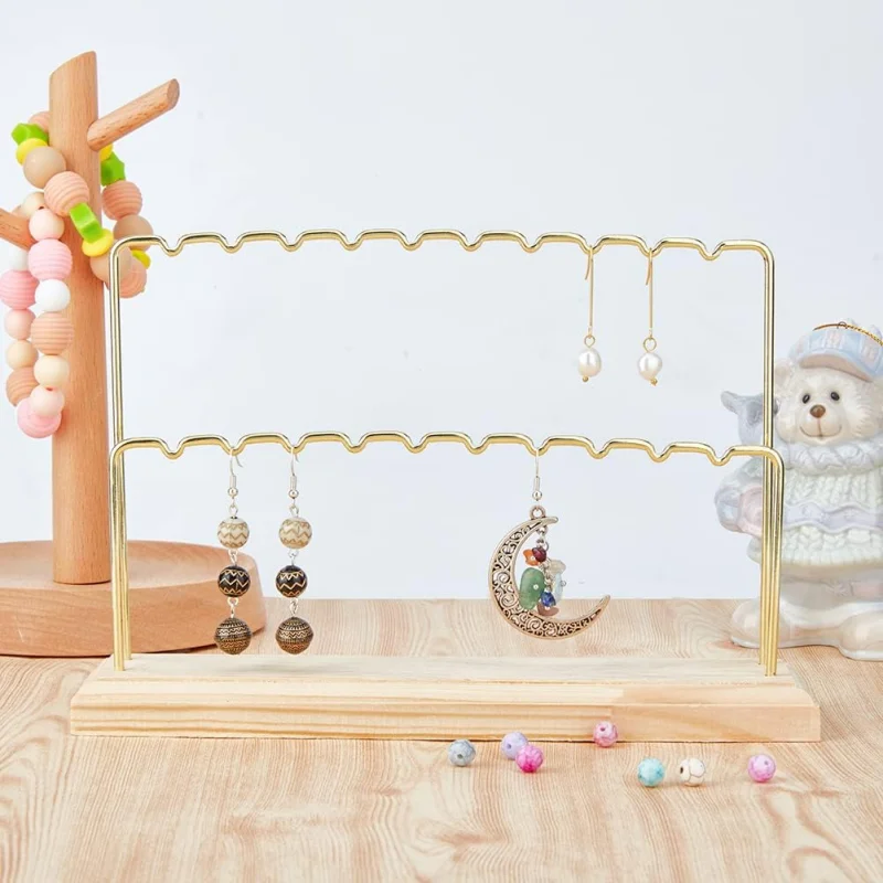 Earring Necklace Ring Bracelet Jewelry Holder Jewelry Display Organizer Holders Metal Storage Racks