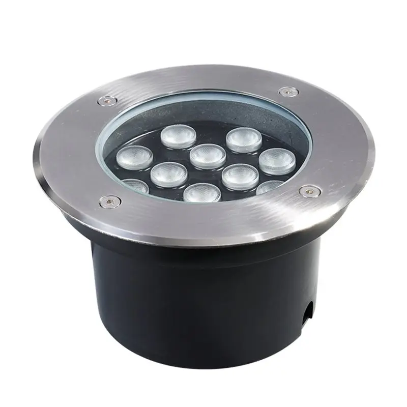 AB41-12W LED Outdoor Ground Garden Floor LED Underground Buried Lamp Spot Landscape Light AC 85V-265V White Lighting 180Mm