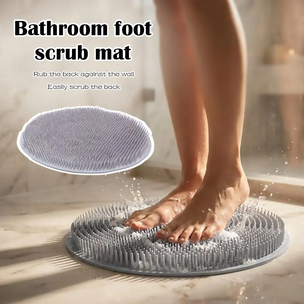 Foot Wash Mat Silicone Sponge Body Brush In The Shower Exfoliating Bath Brush Head Massager Reusable Wall Mounted Back Bath 2026