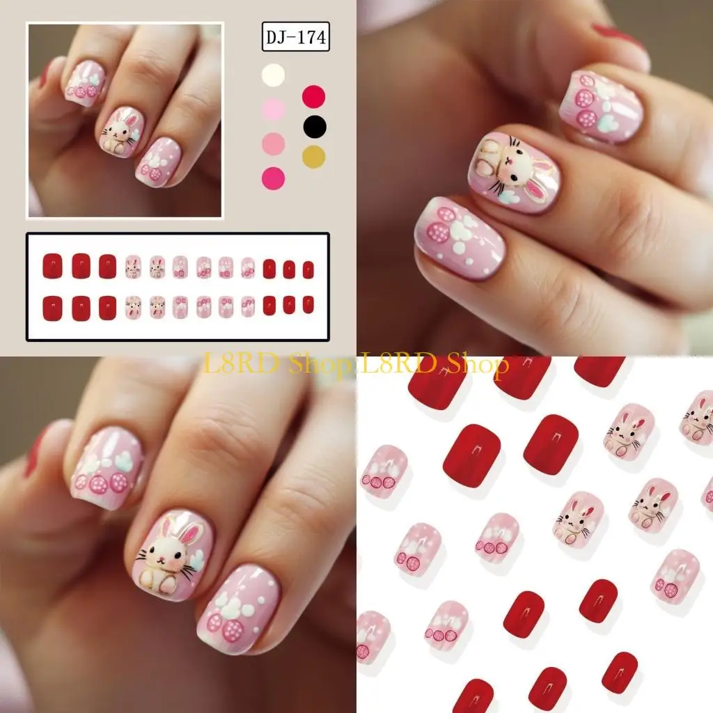 L8RD 24 Pieces Short False Square Press on For Fashionable Women