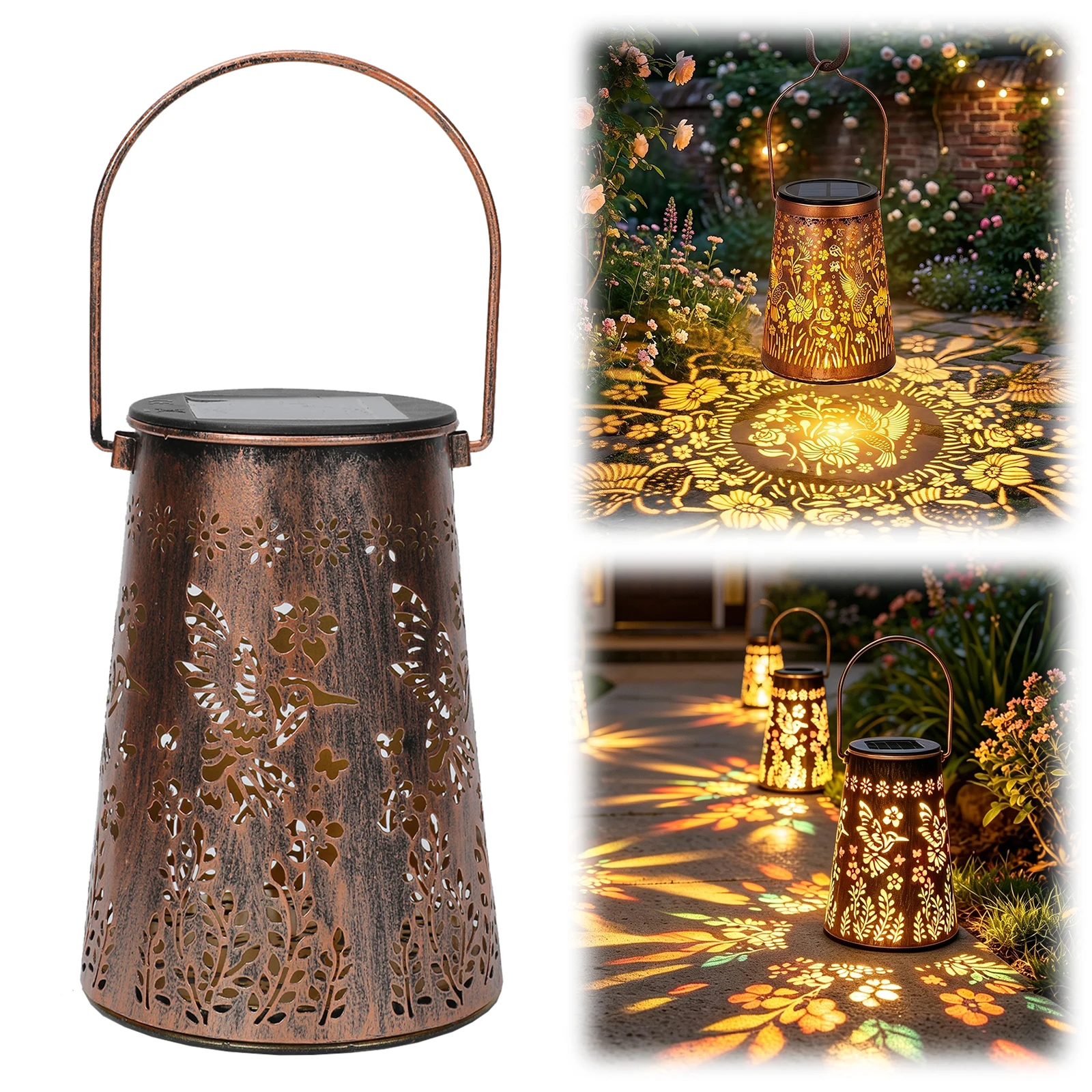 2Pcs Hummingbird Metal Hanging Lantern Gift for Moms Women Mother Grandma for Yard Patio Porch Balcony Garden Decor