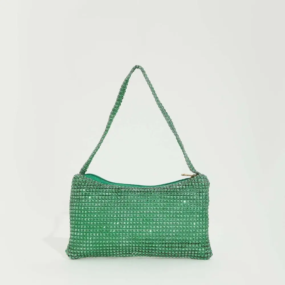 Portable Shiny Evening Banquet Bag Mini Underarm Bag Glitter Shoulder Bag Temperament Small Purse Rhinestone Hand Bag Party