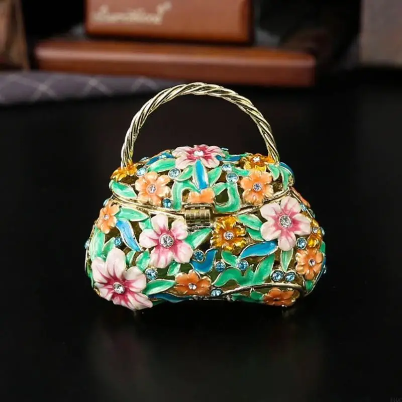 Stylish Jewelry Box with Organization Flower Carving Surfaces Jewelry Organizers 