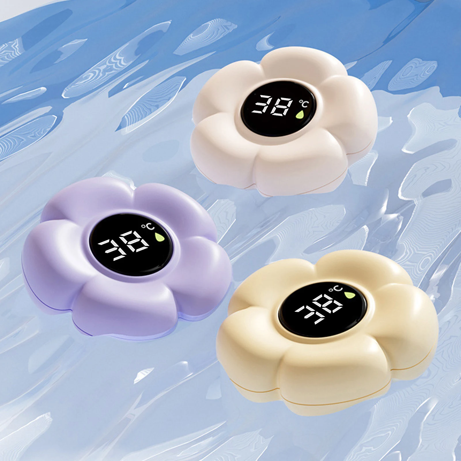 Safety Temperature Water Thermometer with LED Display & Color Alerts Digital Floating Water Thermometer for Infants