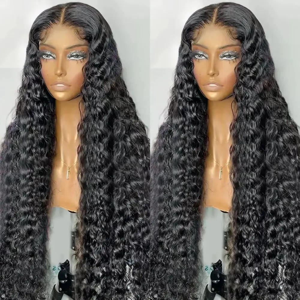 36 46 Inches Brazilian Curly Human Hair Wig 13x6 Lace Frontal 13x4 7x6 HD Lace Front Deep Wave 220 Density Wigs for Black Women