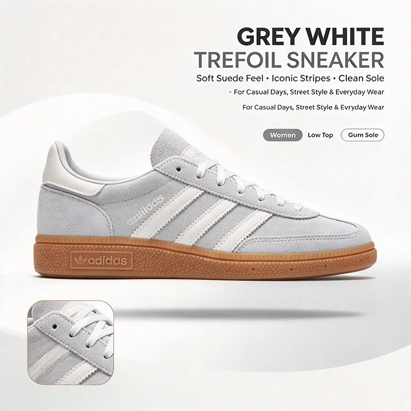 Hot Adidas IF6491 Lace Up Suede Sneakers Thick Sole Non Slip Retro Daily Casual Walking Shoes