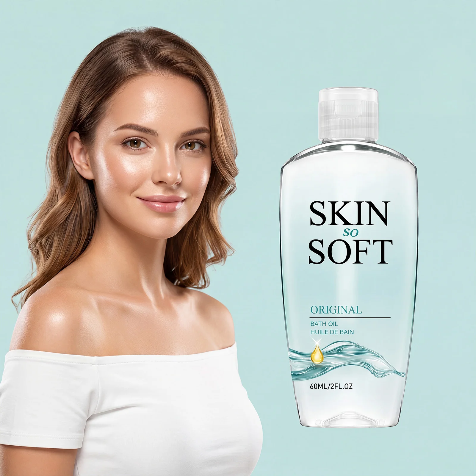 Skin Soft Original Bath Oil With Jojoba Seed Oil & Rosemary Leaf Oil Hydrating Soft Body Cleansing Oil Soothe Dry Rough Skin Non