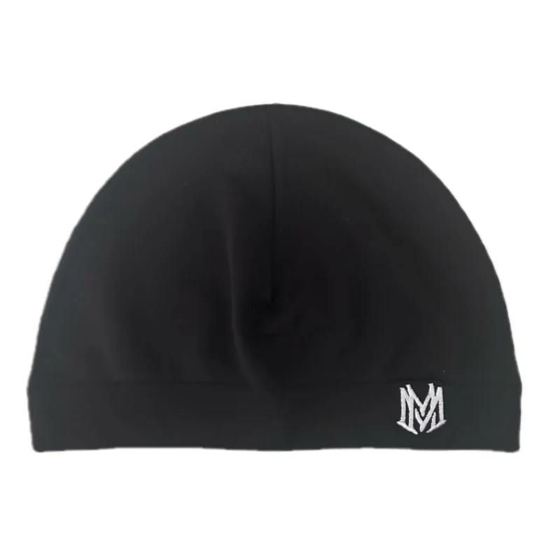 Letter M Embroidered Skull Cap Thin Stretch Beanie Hat for Men Women Fashion Streetwear Sports Running Cycling Outdoor Headwear