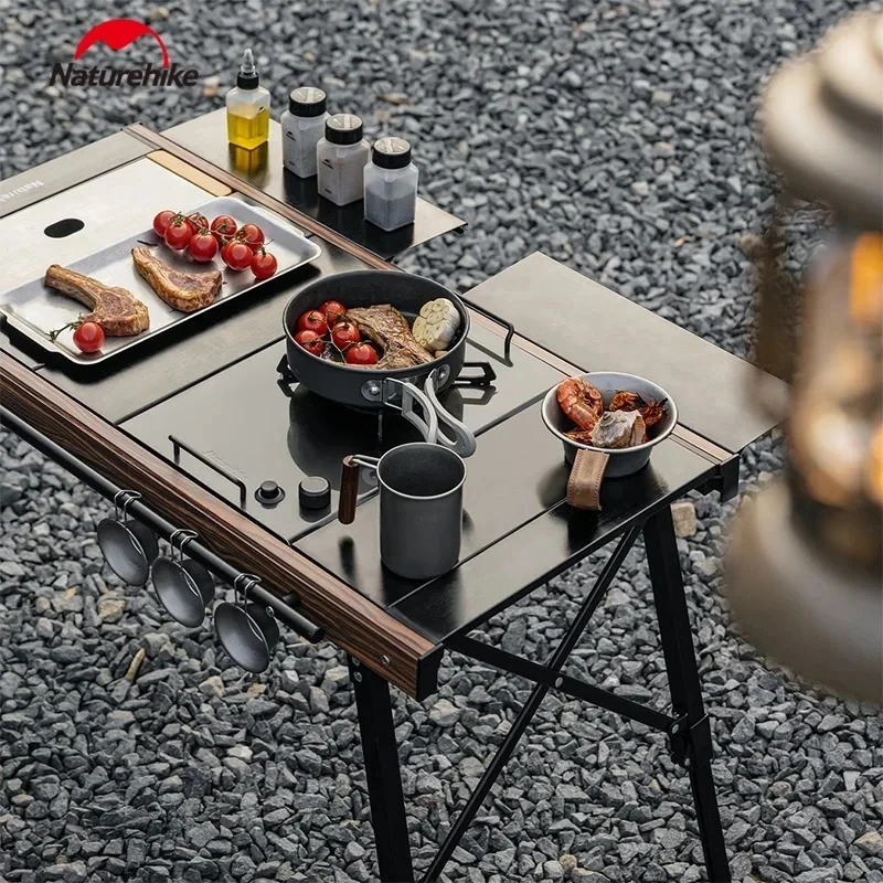 Naturehike Portable IGT Quick-Open Folding Table Aluminum Alloy Lightweight Outdoor Camping BBQ Picnic Furniture Half-unit Table