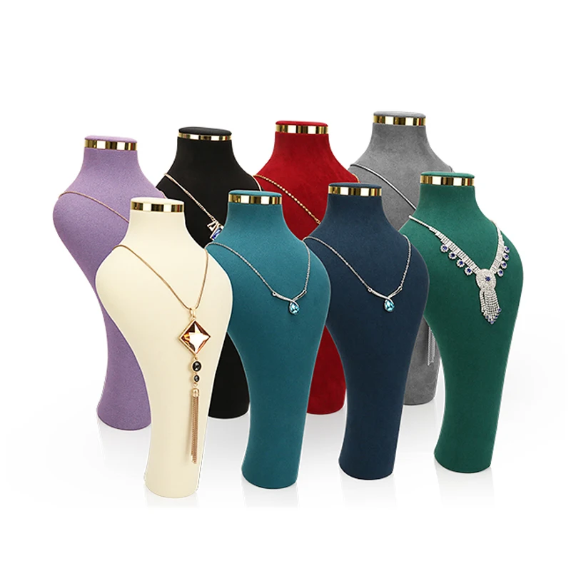 Creative Metal Ring Necklace Display Stand Ultra-fine Mannequin Window Display Necklace Pendant Neck Model Display Prop