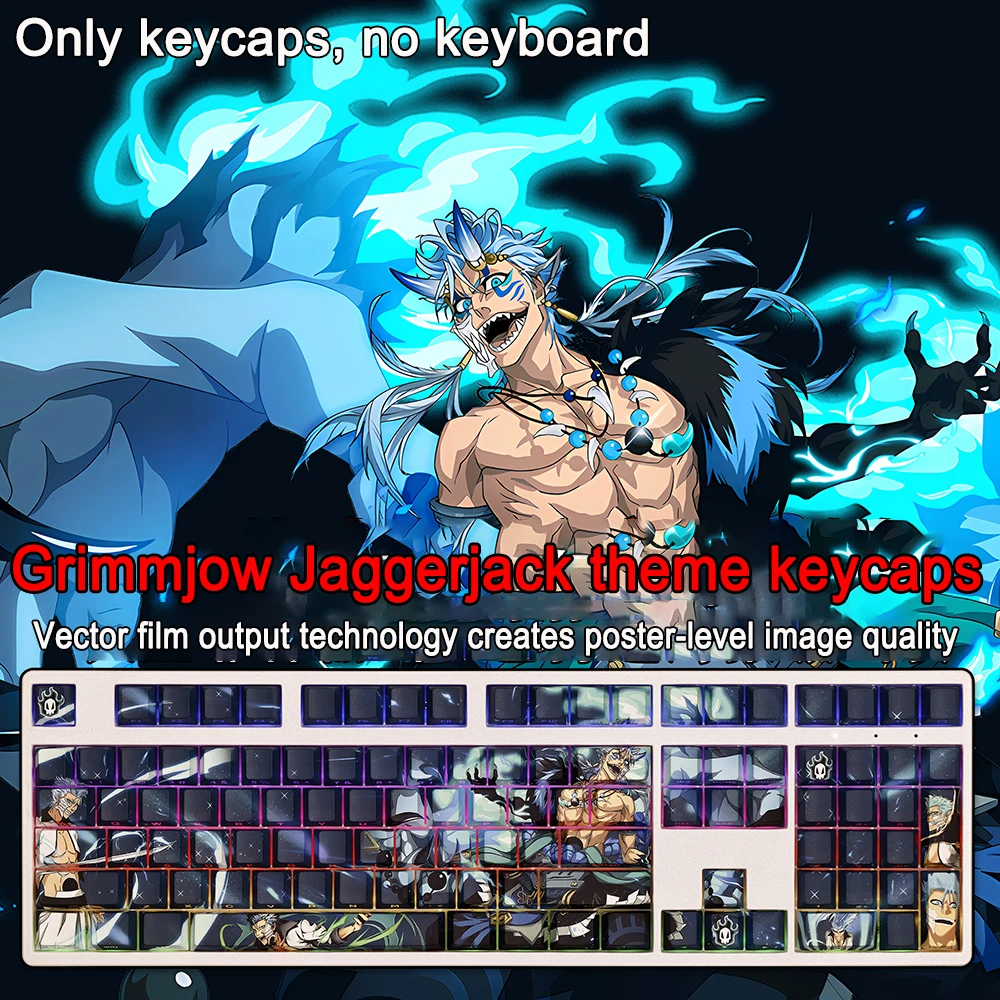 108 Keys BLEACH Keycap Kurosaki ichigo PBT Dye Subbed Koleda Keycaps Cherry Anime Cartoon Gaming Key Caps For ANSI 61 87 104 108