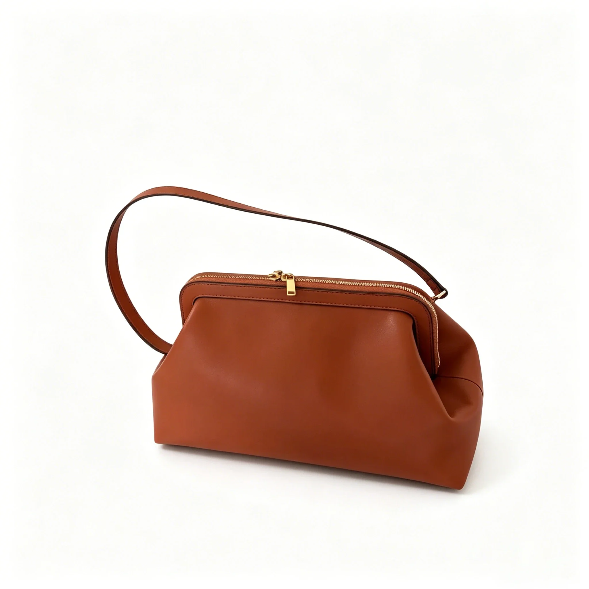 Real Leather 35cm Armpit Bag New Niche Design Women's Bag Real Leather Large Capacity Simple Portable Shoulder Bag
