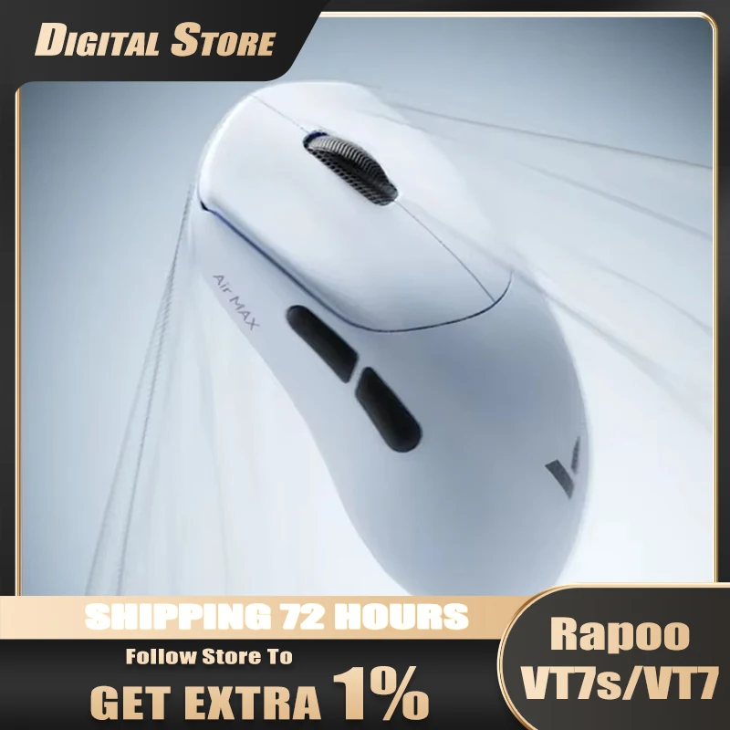 Rapoo VT7s/VT7 Air MAX V2 Gaming Mouse, PAW3955 Sensor Dual 8K Wireless Low Latency Ultra-Lightweight For Esports Players
