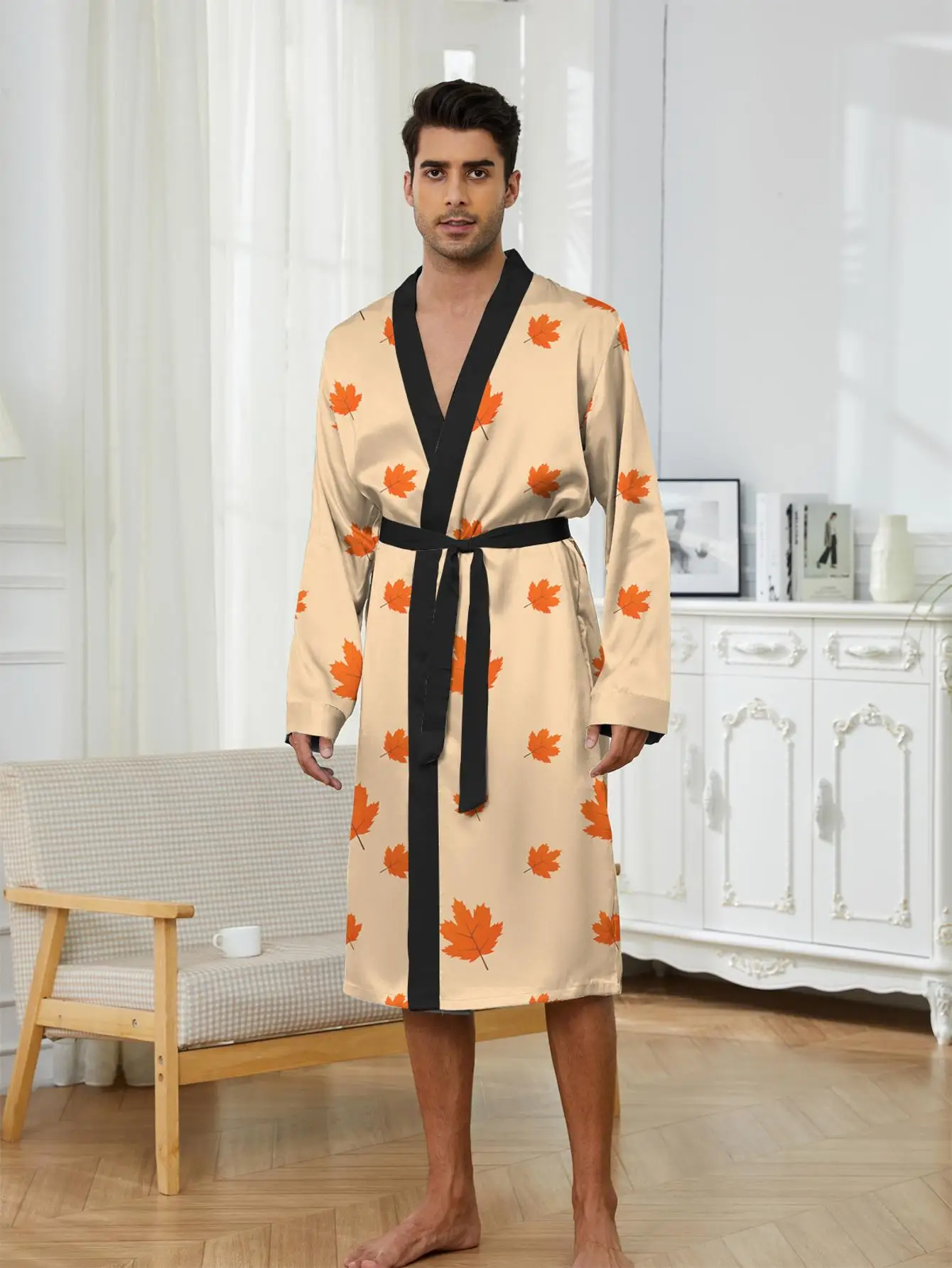 1pcs Men's Robes 2026 Spring/Summer Robe man Sleepwear Breathable Graphic 3D Printed Men's bathrobe sleepwear Bathrobe man