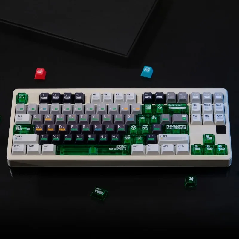 SUMREDA Chemical 003 Keycap Set PBT Dye Subbed Cherry Profile Gaming Keycaps for Mechanical Keyboard Accessories PC Transparent