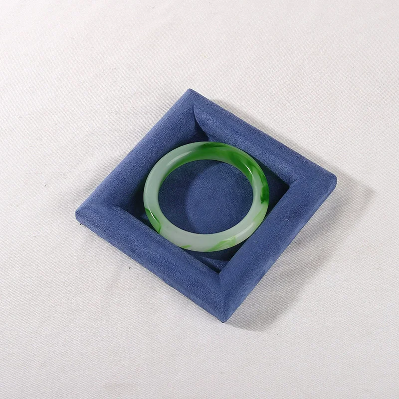 Blue Velvet Jewelry Organizers Pendant Necklace Bracelet Earrings Ring Accessory Display Storage Tray Jewellery Showcase Props