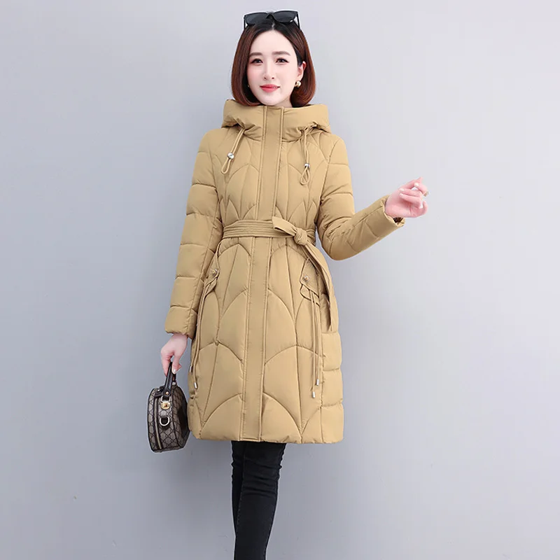 New Winter Jacket Parkas Women Coat Hooded Overcoat Female Jacket Thick Warm Mid Long Cotton Padded Puffer Parka Outwear