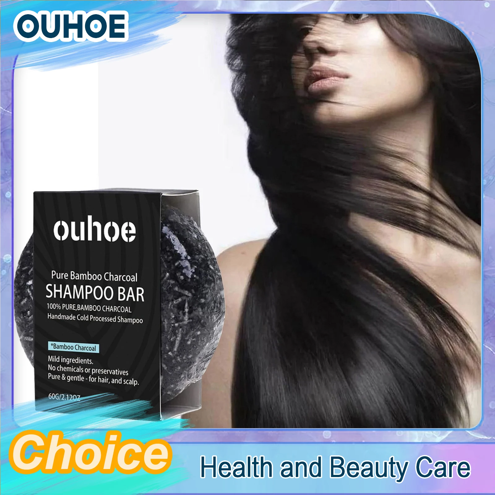 Hair Darkening Shampoo Soap Improve White Smooth Cleaning Nourish Thick Prevent Hairs Loss Bamboo Charcoal Anti Grey Shampoo Bar