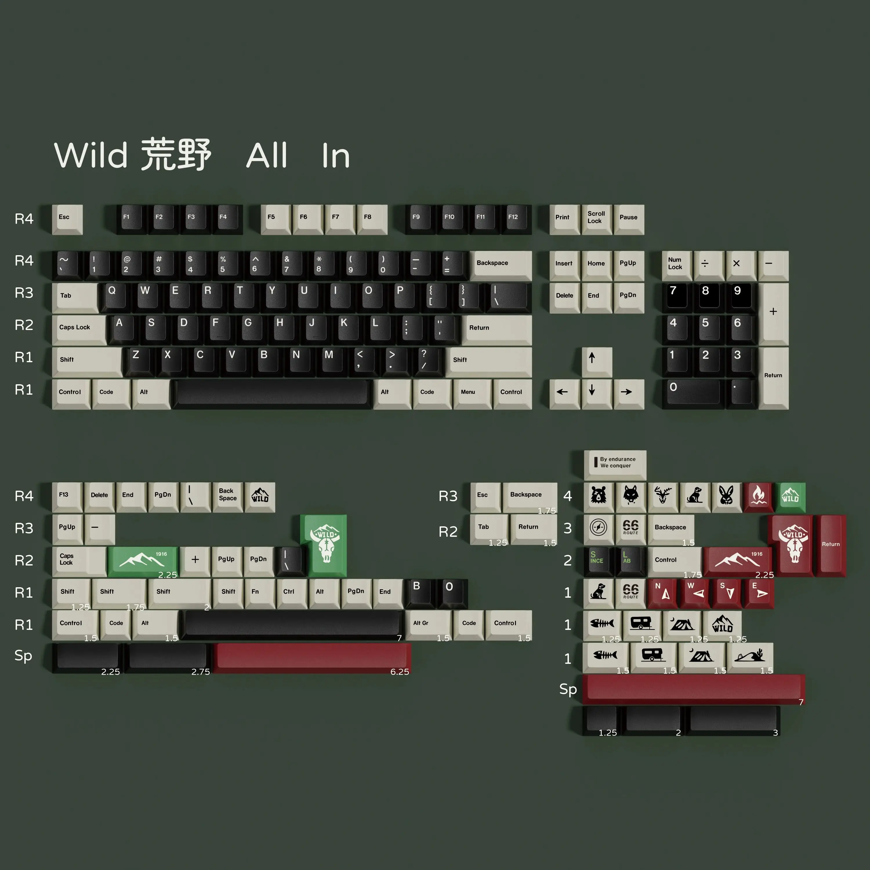 PBT GMK Wild Keycaps Set Cherry Profile Dye Sublimation KeyCap For Cherry MX Switch Keyboard Caps Split Spacebar