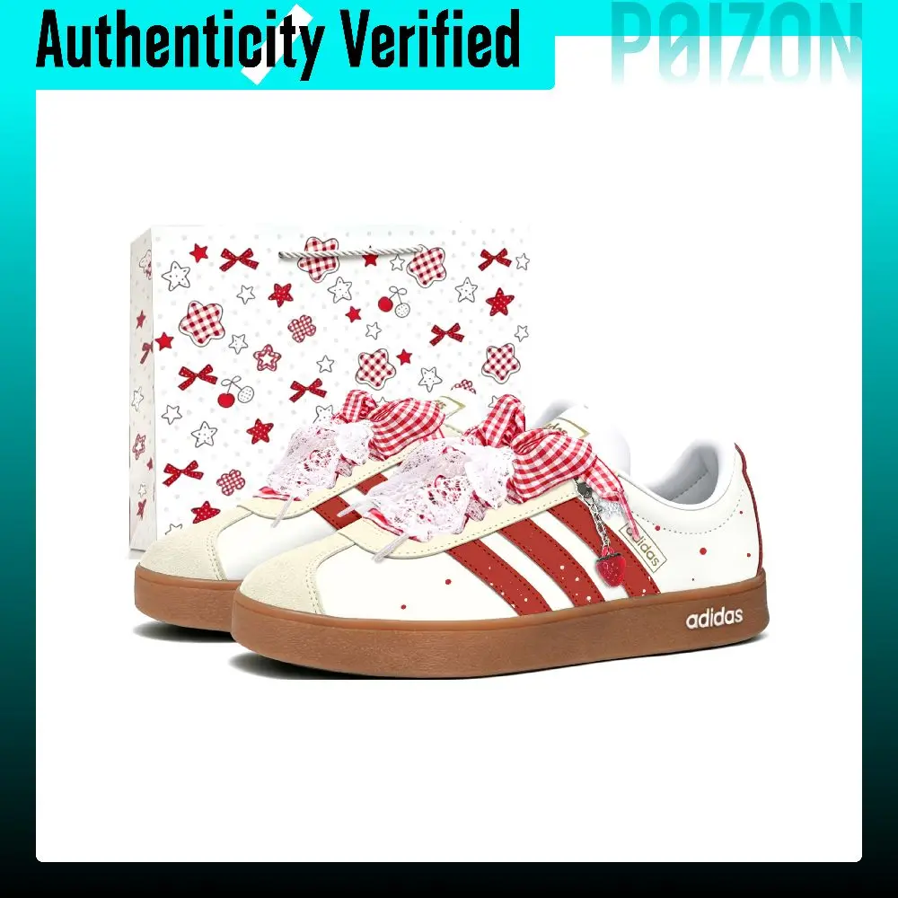 Adidas VL COURT 2.0 German Army Trainers Women's Low-top Milk White/Red jh5063(Team2656-)