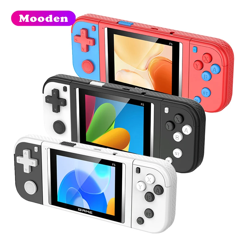 Mooden F5 Retro 8 Bit Handheld Game Console 620 Games  2.8 Inch Display Screen AV Output Handheld Game Player for Kid Gift