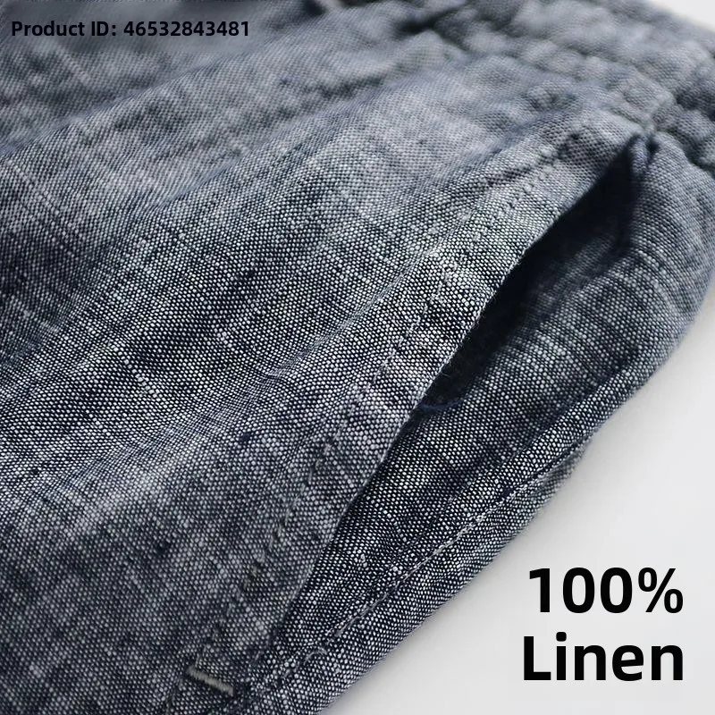 Loose Cotton Linen Men's Casual Pants Straight Leg Summer High End Men's Long Trousers Comfortable Breathable Casual Trousers