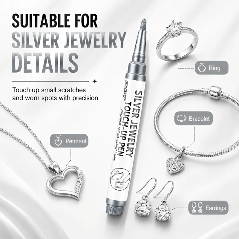 Smooth Ink Repair Pen for Silver Jewelry Car Body & Surface Scratch Fix for Faucets Kitchen & Bathroom
