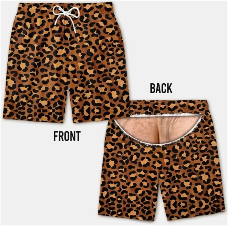 3D Print Fake Skin Board Shorts Fun Beach Party Swim Trunks For Men Summer Fashion Viral Beach Shorts Boyfriend Husband Fun Gift