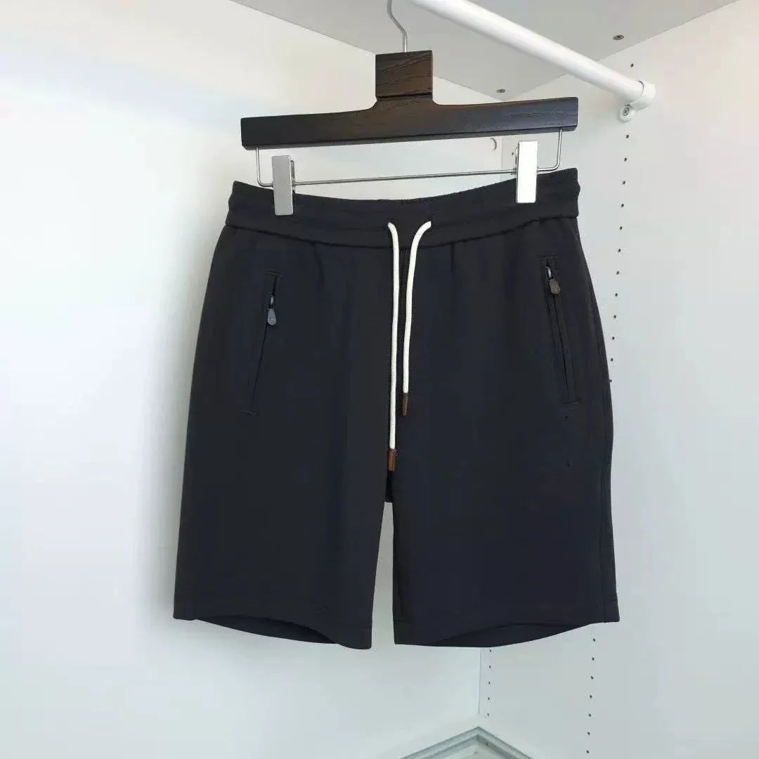 Italian BC old money wind drawstring casual pants embroidered simple breathable five-point shorts