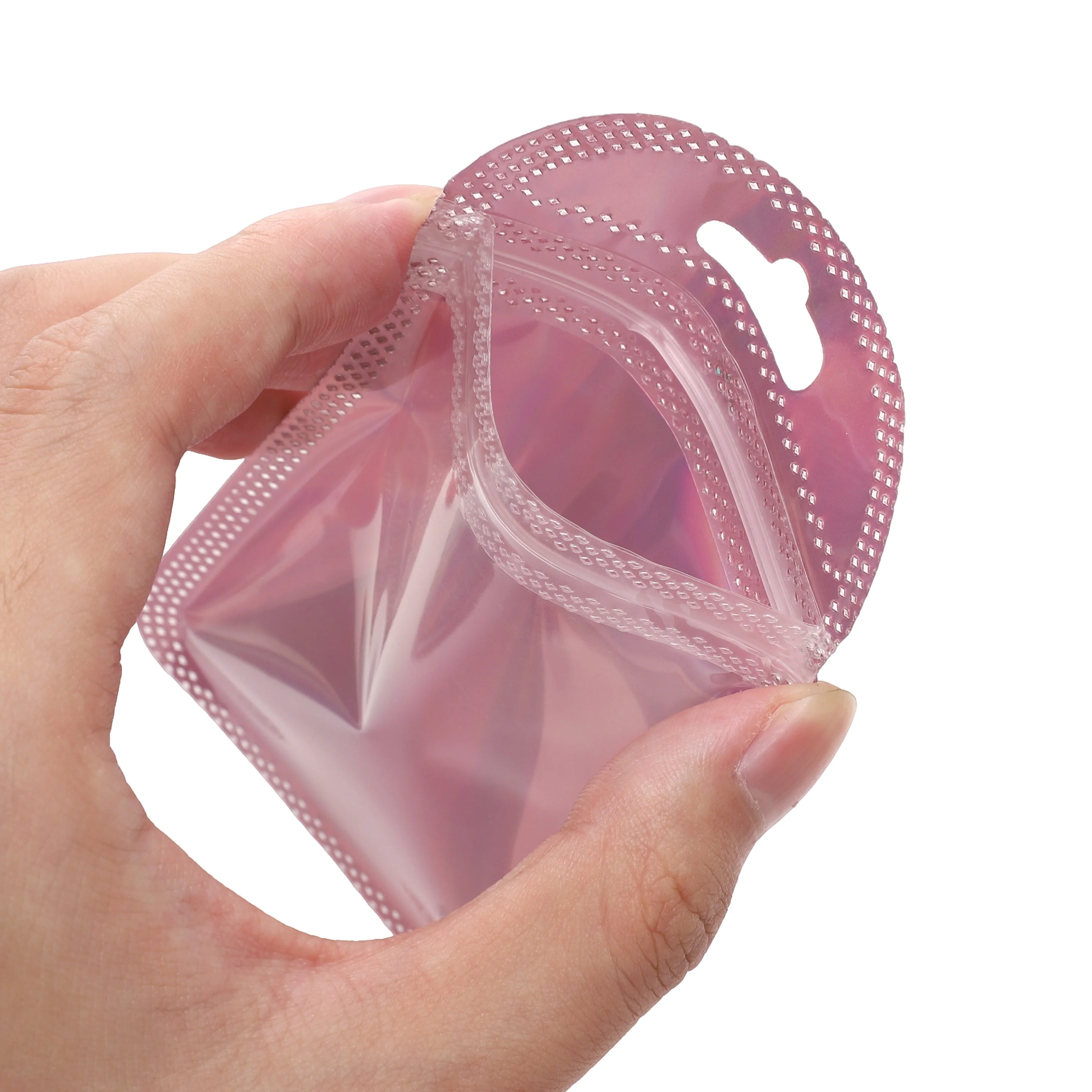 10Pcs/Lot Thicken Zip Lock Bags Colorful Resealable Laser Packaging Bag Plastic Pouch For Beads Jewelry Display Gift Storage Bag