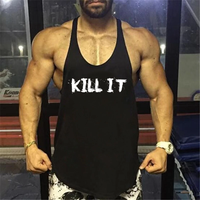2025 New Men's Y-Back Cotton Tank Top - Breathable Sleeveless Bodybuilding Vest, Ideal for Weightlifting, Running & Street Style