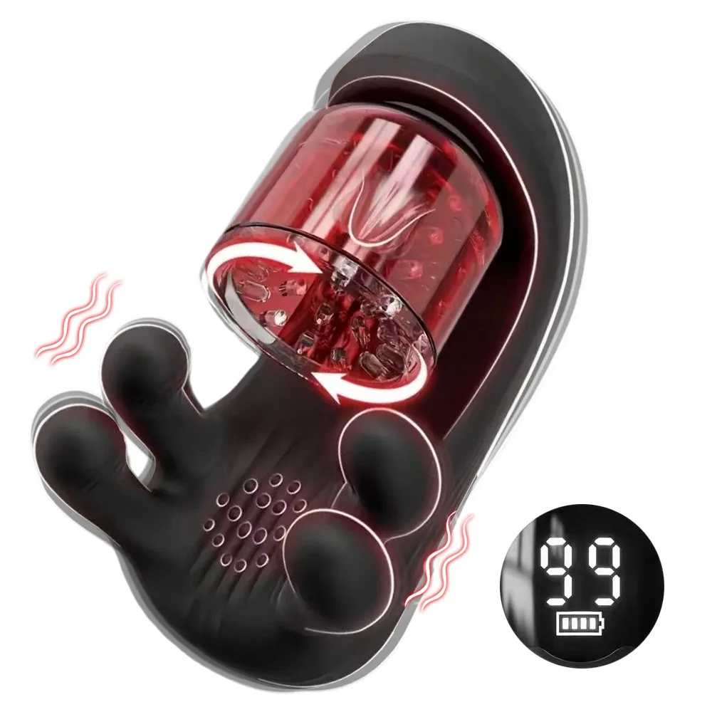 Rotating Vibrating Masturbator with Oral Sex Simulation Mode Male Training Stimulator Enhance Endurance Male Adult Toy