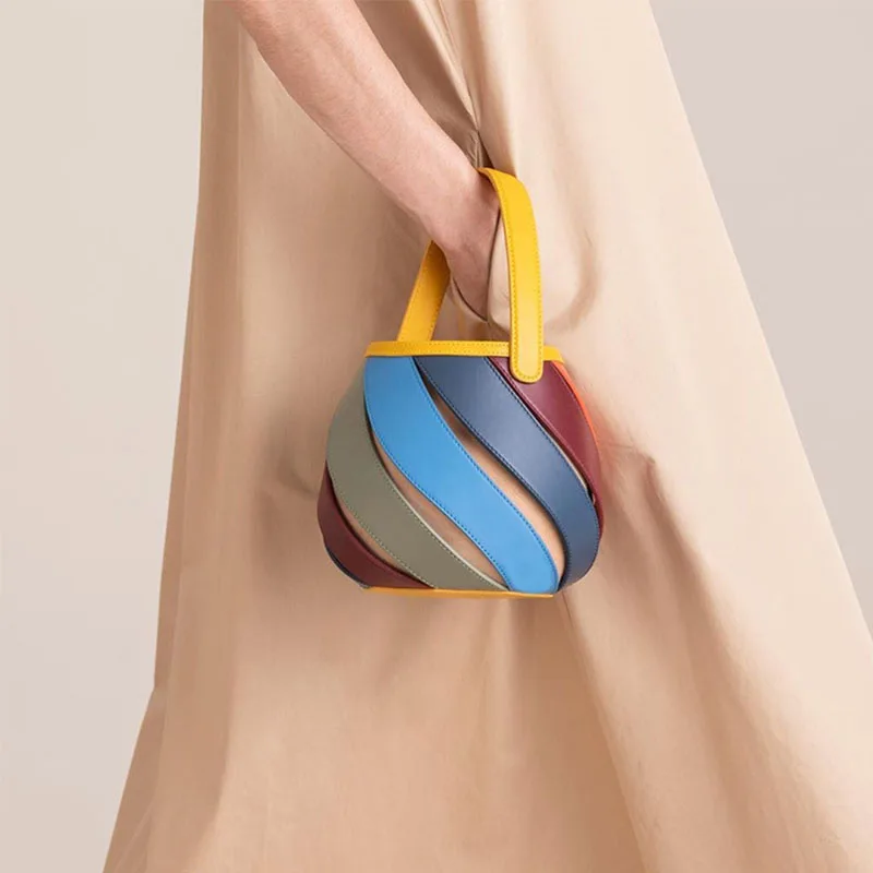Luxury Brand Designer Women's Fashion Retro Geometric Bucket Bag Elegant Versatile Texture Ladies Handbag 2023 Sac  Main Femme