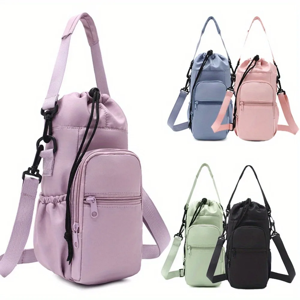 Outdoor Water Bottle Backpack with Insulated Cover Gym Shoulder Bag for Sports Fitness Travel - Water Cup Sleeve Pouch Can Holde