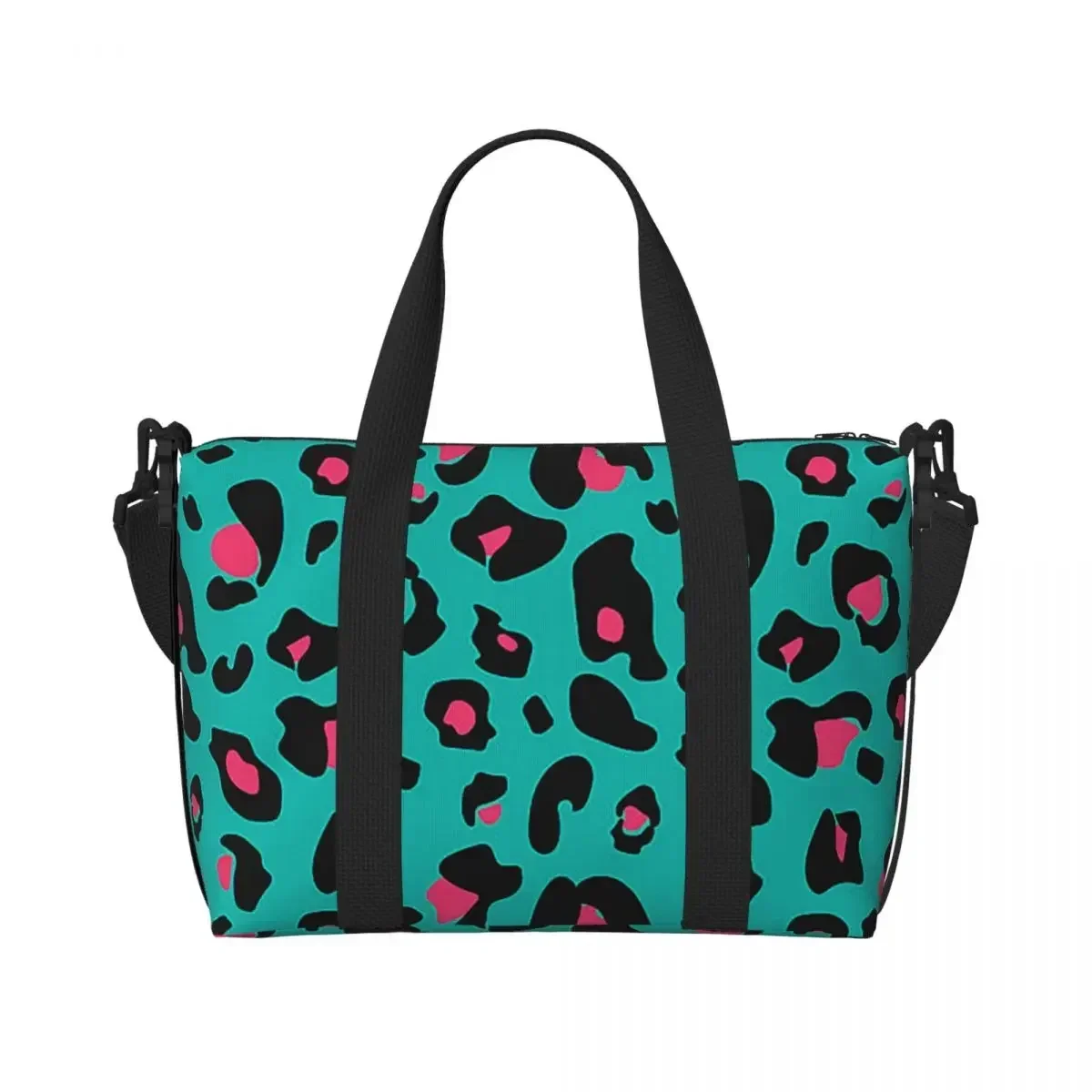 Leopard Print  Beach Travel Bag Large Capacity Tote Bags for Gym Yoga Women Shopping Duffle Shoulder Bag