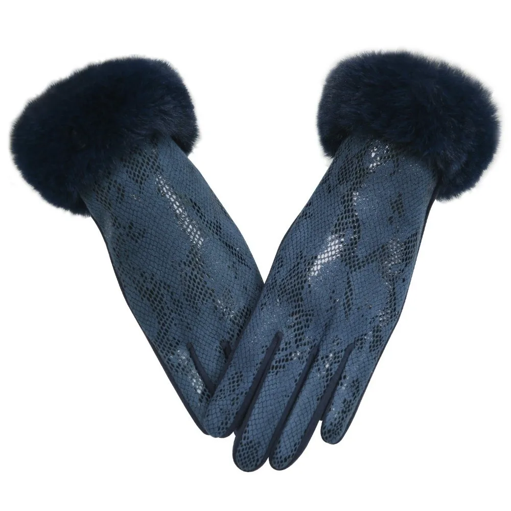 Personality Snake Pattern Touch Screen Gloves Windproof Cold Proof Keep Warm Gloves Thickened Mittens Outdoor Use