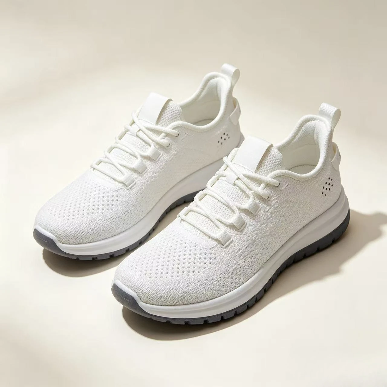 Mesh knitted sneakers lace-up lightweight running shoes breathable non-slip casual walking sneakers