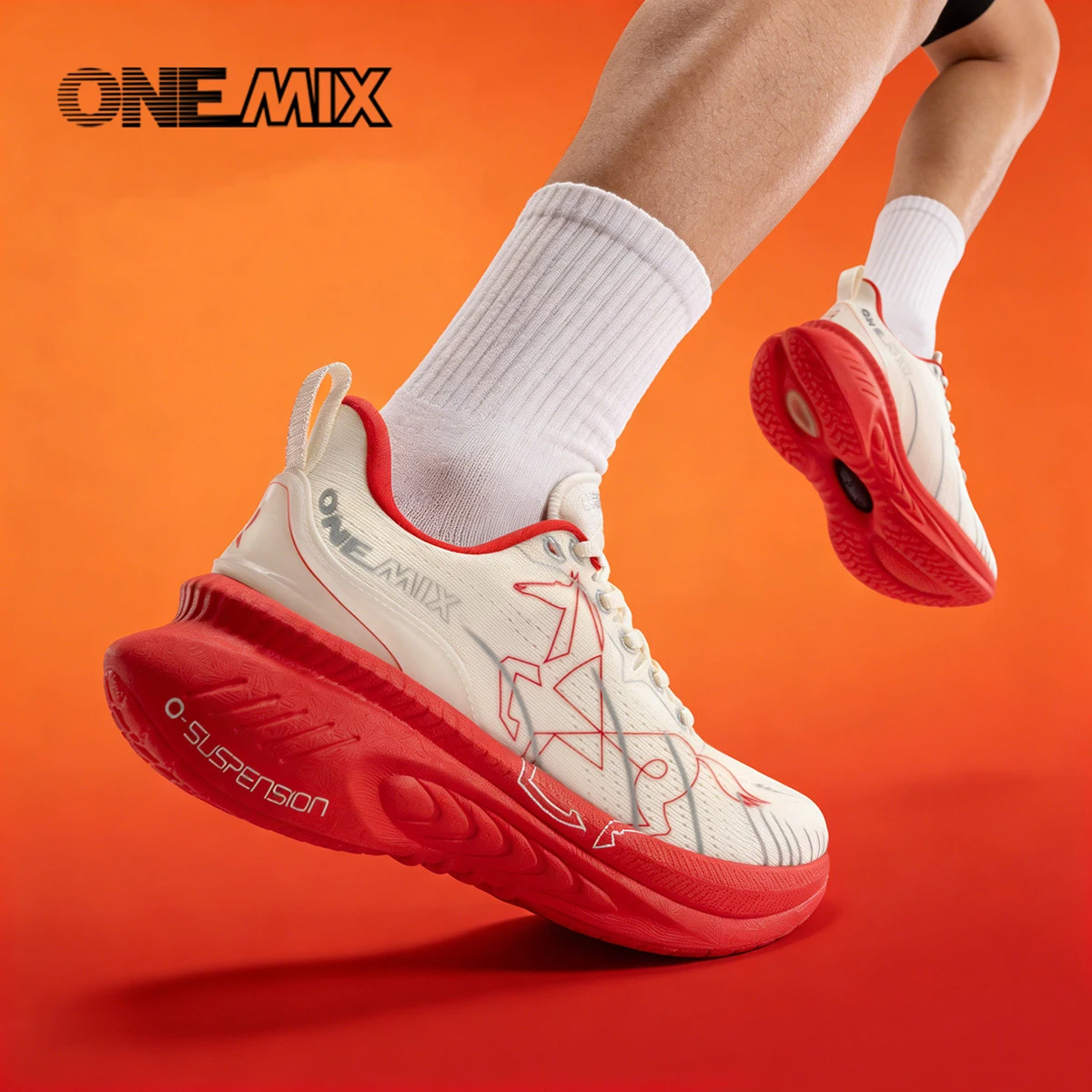 Onemix New Men Shock-Absorbing Professional Sports Shoes Are Lightweight and Breathable Women's Running Shoes Soft and Elastic