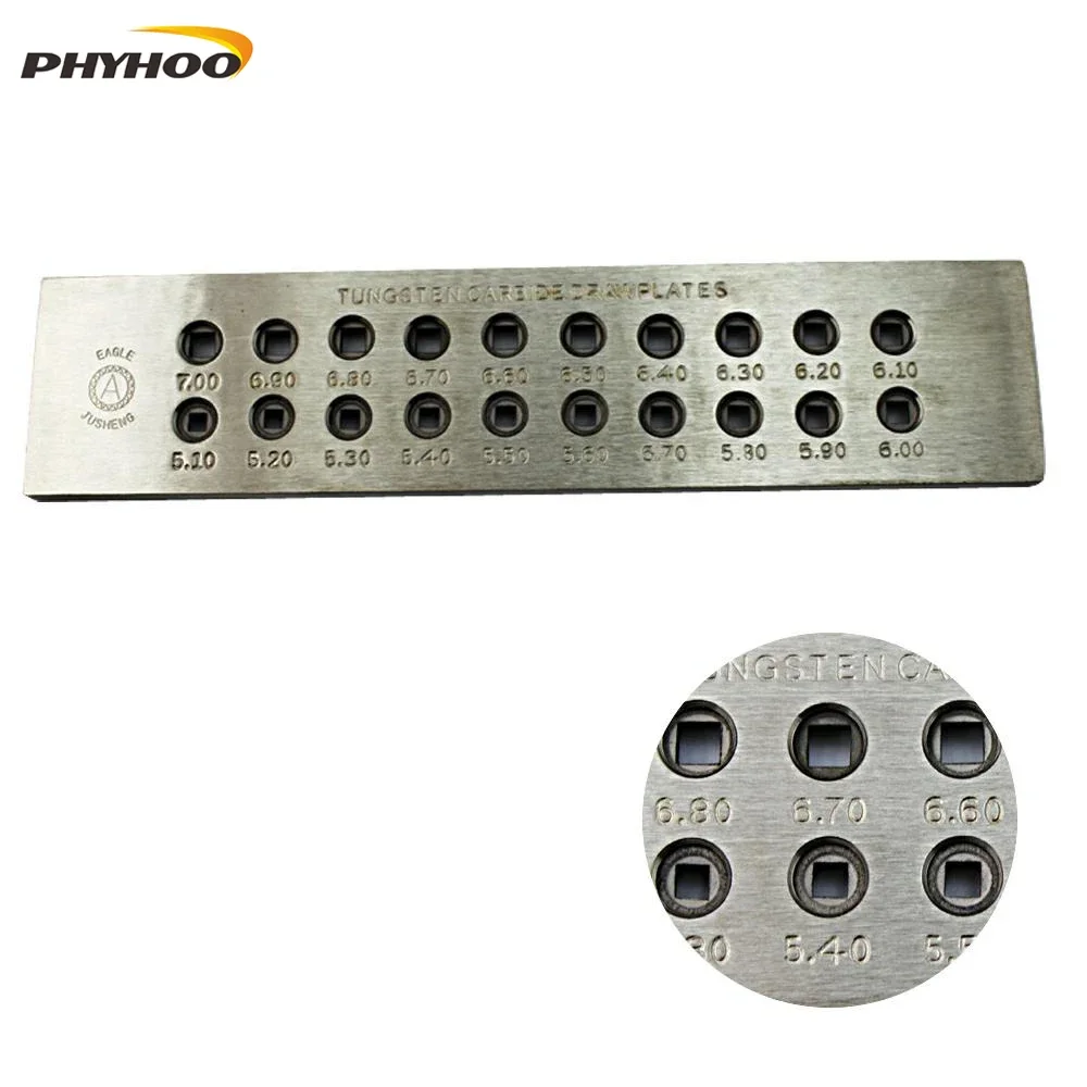 Square Shape Tungsten Carbide Wire Drawplate,Various models,3.10-5.00mm,5.10-7.00mm,hole number 20/30,Jewelry Making Equipment